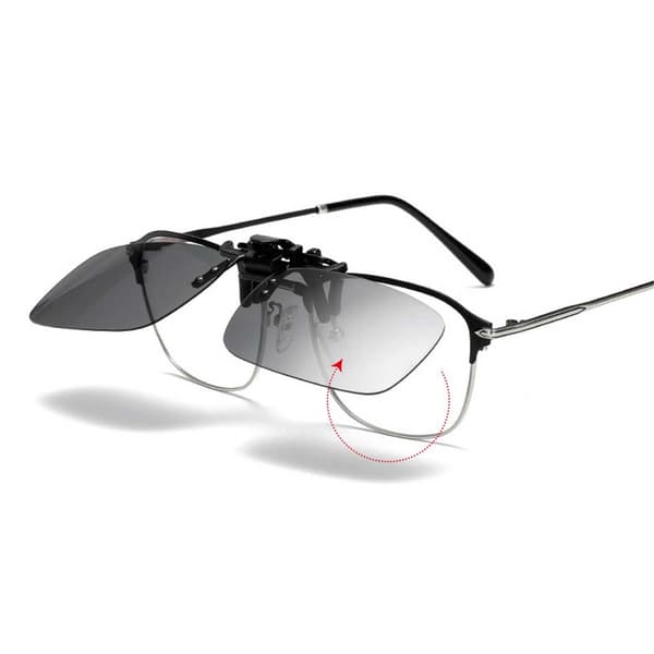 Clip-on aurinkolasit musta linssi 35x55mm musta black