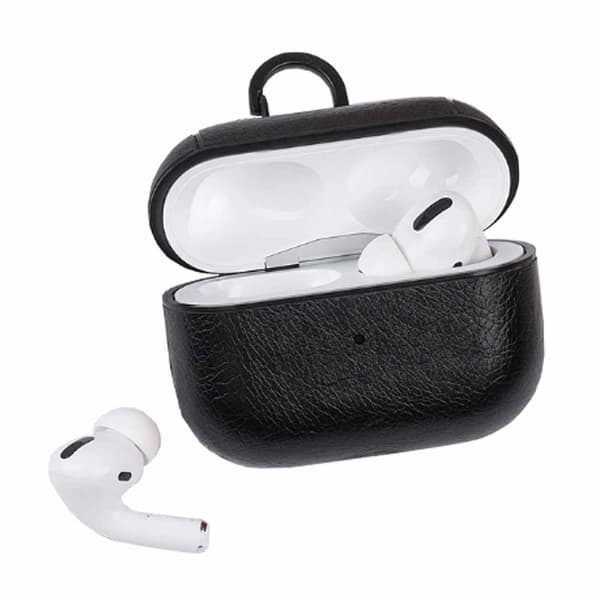 AirPods 3 etui cover beskyttelsesetui læder sort sort black