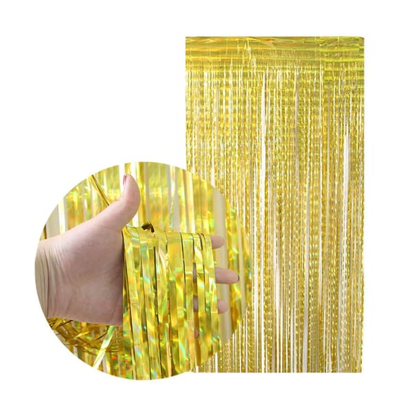Metallisk Gull Glitter Drapering for Fest Bursdag Gull gold