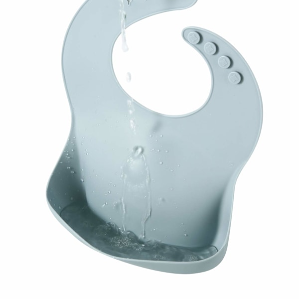 Set med 3 Silikonhaklappar för Bebisar Vattentäta, Mjuka, Unisex, 10-72 Månader (Brun/Blå/Grön)