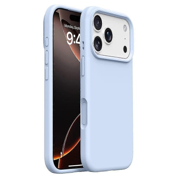 iPhone 17 Pro Max Cover Blødt Mikrofiberfor, Flydende Silikone + PC Beskyttelse Cloud Blue Cloud Blue