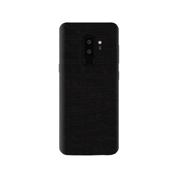 Galaxy S9 Plus Krokodilleskind Beskyttende Plastfolie Bagside Sort black