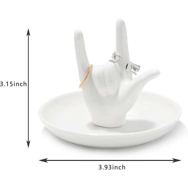 JAG ÄLSKAR DIG Handringhållare Ringfat Keramisk Smyckeshållare Fat Prydnadsfat för Ringar Örhängen Halsband Organizer