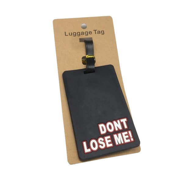 Adressemærke \"Don't Lose Me\" Bagagemærke Adresselabel til kuffert sort black
