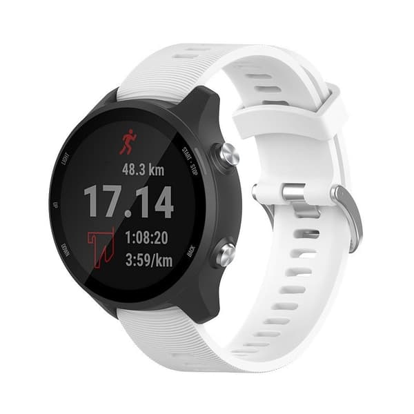 Urrem til Garmin Forerunner 245 Silikone Hvid Garmin Forerunner 245 20 mm Hvid 20 mm White