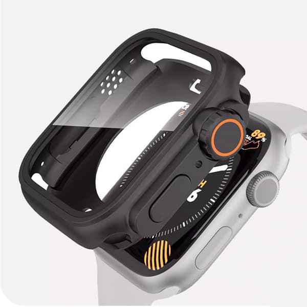 Apple Watch 45 mm kova kotelo karkaistulla kalvolla, musta