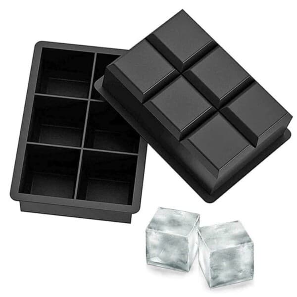 2-pakning isform silikon - 6 store isbiter svart black