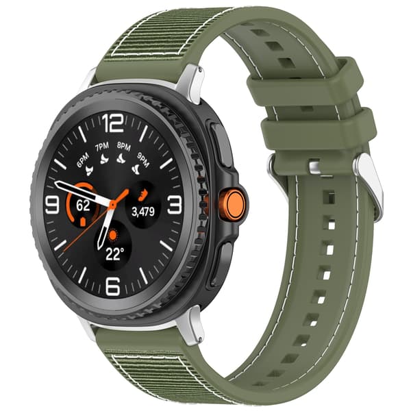 Vævet nylonrem til Samsung Galaxy Watch8/Classic/Ultra2 Grøn Green