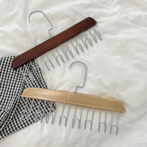 2-pack BH-hängare - Organizer i trä för halsdukar och kläder