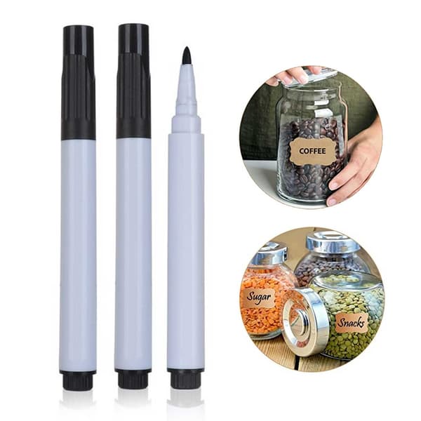 3-pack kritpenna för etiketter, kraftpapper - Svart svart black