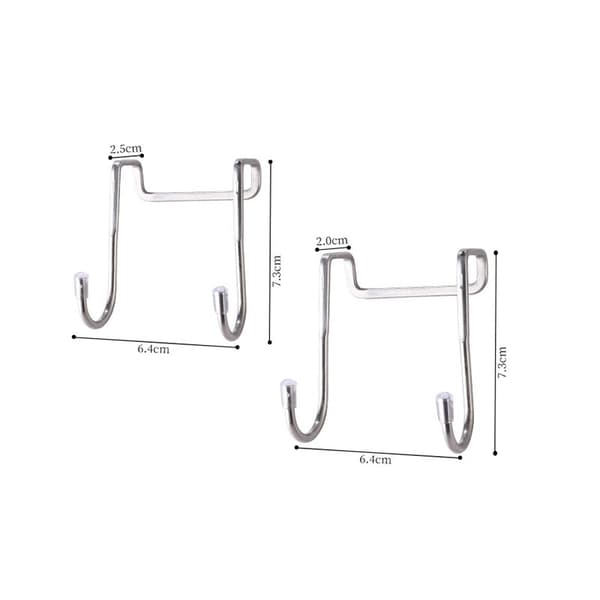 Dubbelkrok S-formad Hängare Silver - 2.5cm 2-pack, Dörrkrok i Rostfritt Stål för Kläder, Badrum och Kök Silver Silver