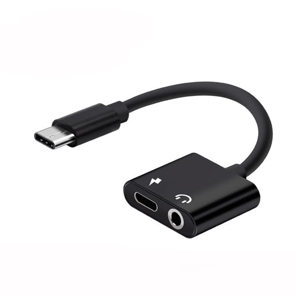 Type-C Adapter Aux Hovedtelefonadapter USB c til 3,5 mm Hovedtelefonstikadapter