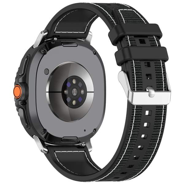Kudottu nailonranneke Samsung Galaxy Watch8/Classic/Ultra2 -kelloon, musta Black