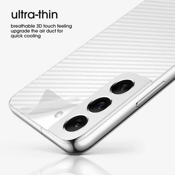 Galaxy S22 Baksidesskydd Kolfiber Vinyl Skin transparent