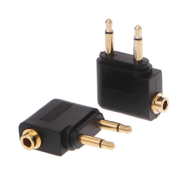 2 stk. forgyldt 3,5 mm 2 han til 1 hun hovedtelefonstik o Adapter Walkbee A