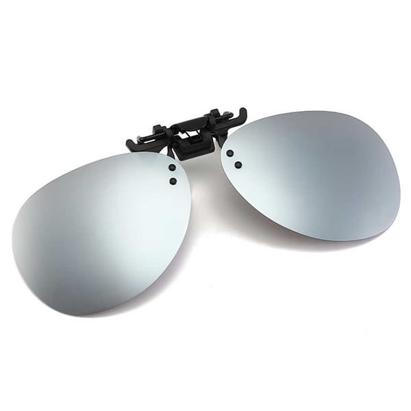 Clip-on Aviator Solbriller Pilotbriller Sølv Spejlglas silver