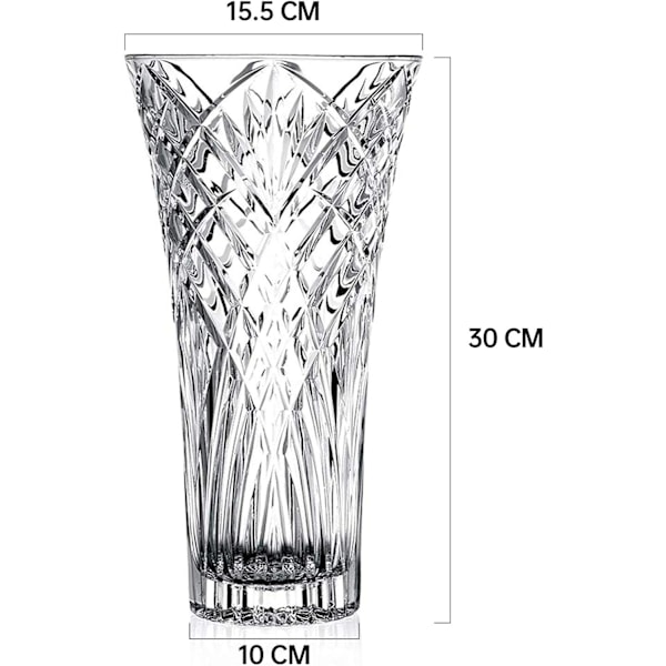 Vas, Glasvaser för blommor, stor Transparent Blomvas (30 CM)