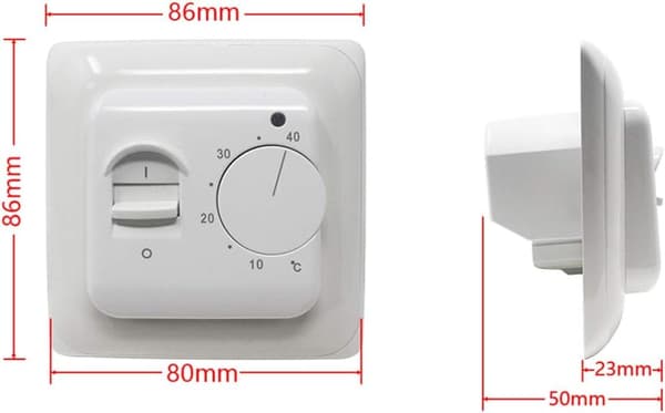 Manuelle termostater for gulvvarme 220V 16A, elektrisk gulvvarmekontroller med gulvsensorprobe hvit