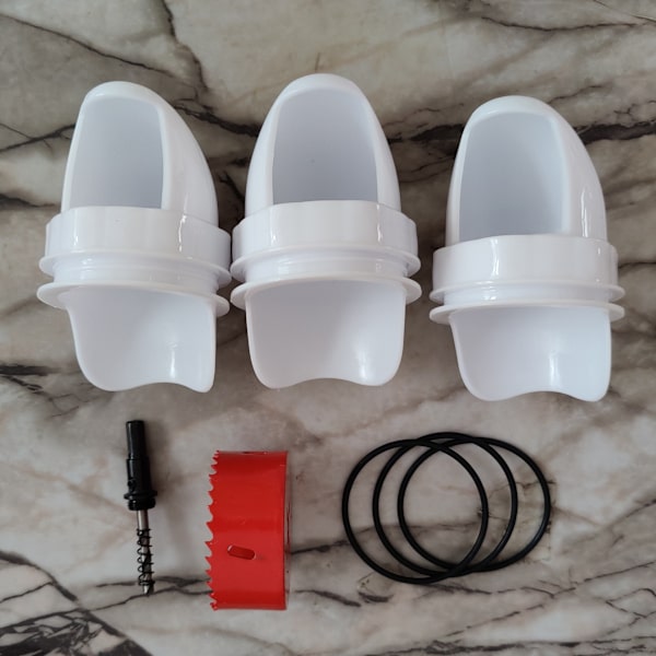 DIY Kyllingefoder Regntæt Fjerkræfoder Port Gravity Feed Kit til Spande, Tønder, Beholdere, Truge