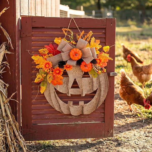 1 stk. 35 cm efterårs trægræskar hængeskilt til Thanksgiving Halloween jul