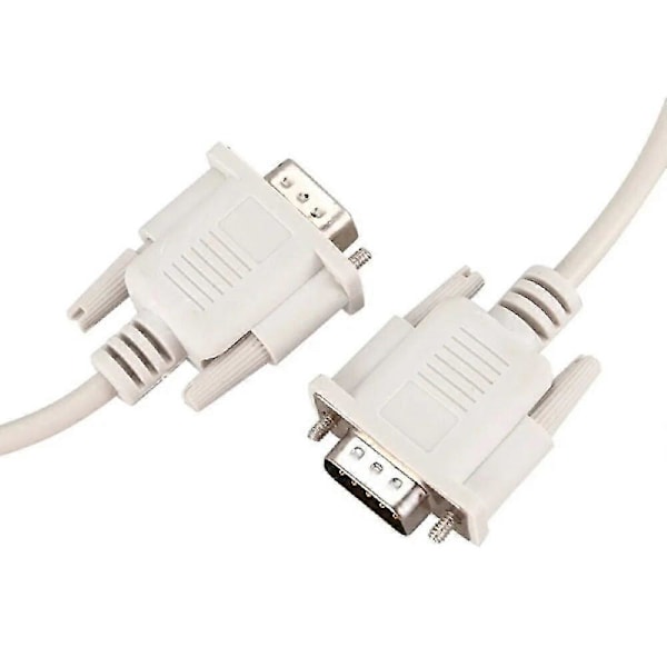1,5m Rs232 Db9 9-pin hane till Vga Video 15-pin hane adapterkabel ljusgrå