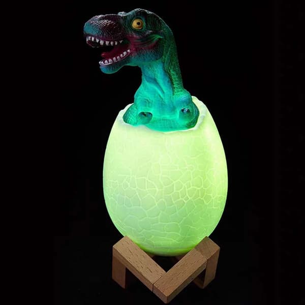 3D RGB LED-lamppu Dinosaurus T-REX Yövalo Monivärinen multicolor
