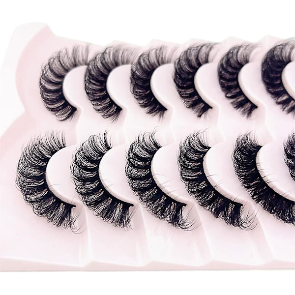 Ögonfransar Ryska lösögonfransar - Naturlig luftig fluffig 3d-effekt Hybrid Strip