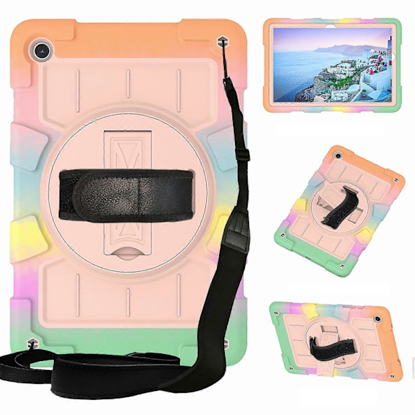 Robust deksel med stativ og skulderstropp for Samsung Galaxy Tab A9+ (TPU+PC)