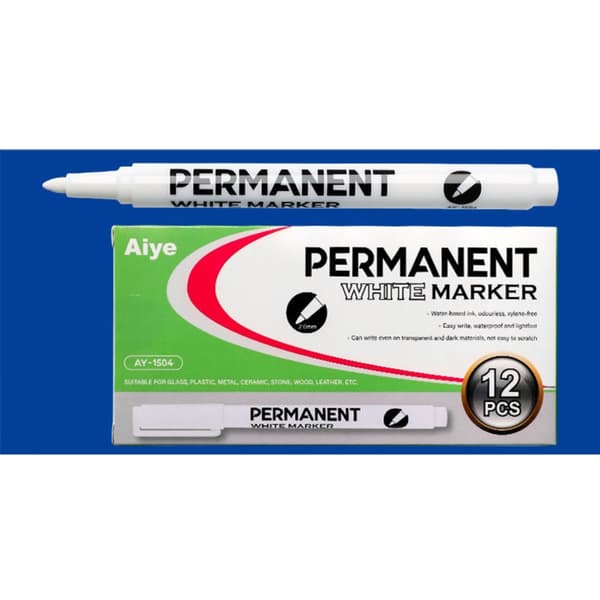 Permanent Marker Fin Spids 12-pak - Hurtigtørrende, Vandtæt, Multi-overflade, Kompatibel med Alle Materialer