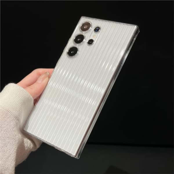 Matt stripemønster deksel til Samsung Galaxy S24 S23 Plus Ultra Kamerabeskyttelse Støtsikker Hardt PC-deksel (For S24/Titanium Gray) s24