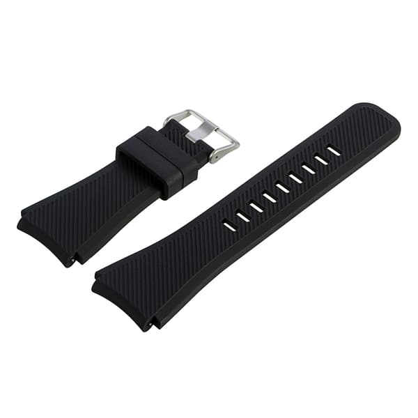 Silikonerem til Samsung Gear S3 - Erstatningsrem til Pebble Time og Huawei Watch 2 Pro Sort 22 mm Sort 22 mm Black