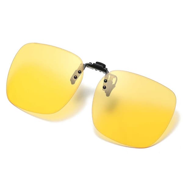 Stora uppfällbara clip-on solglasögon nattseende gula yellow