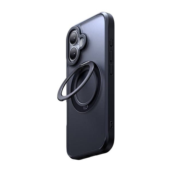 McDodo PC-4931 MagSafe Cover til iPhone 16 Plus med Stand (Sort)
