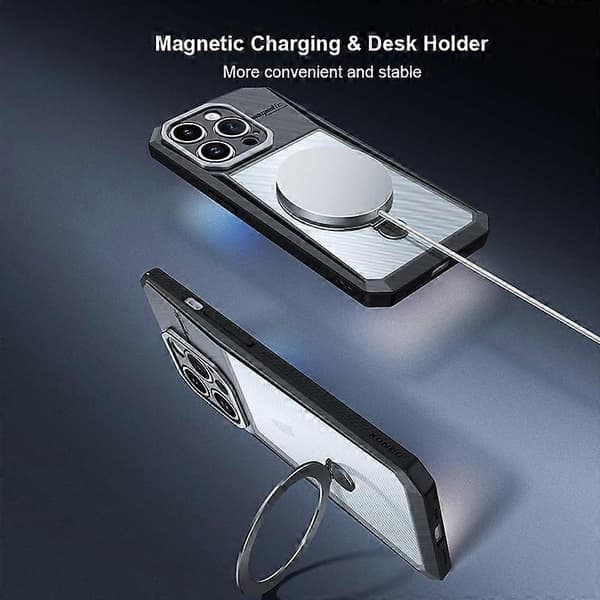 XUNDD Stand-deksel til iPhone 14 Pro Max-deksel kompatibelt med MagSafe PC+TPU mobiltelefondeksel