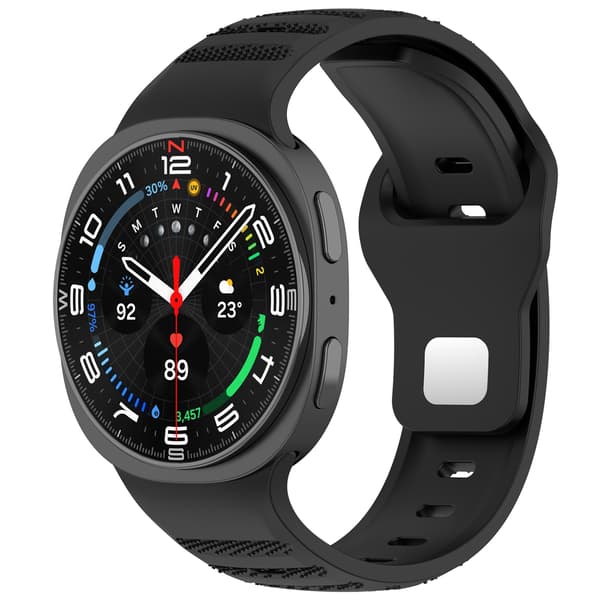Stilfuld silikonerem til Galaxy Watch8 & Watch Ultra2 Sort Black