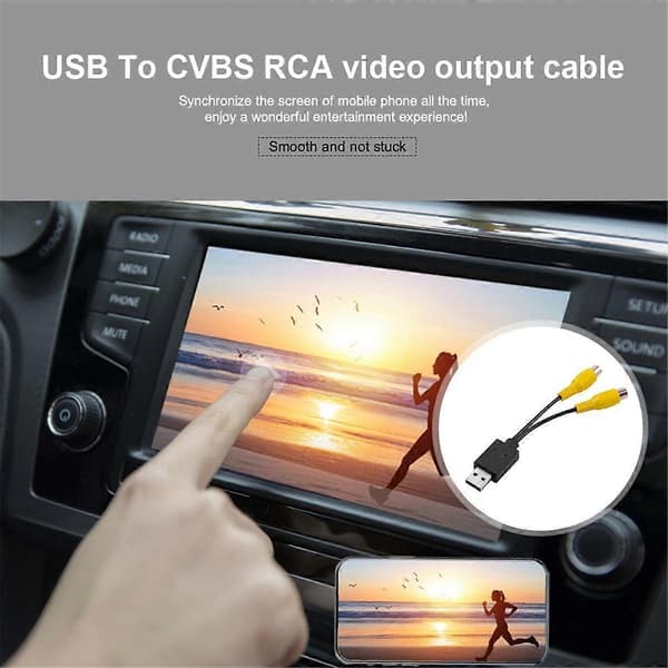 Bil Video Output Boks USB Port til CVBS Adapter Bærbar Video Output Kabel 2 CVBS Output til Android