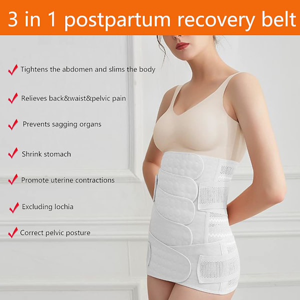 Postpartum Magband - Återhämtningsbälte efter kejsarsnitt 2-i-1 Set M XXL