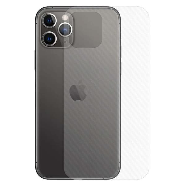 3-pack iPhone 12 Pro Max Kolfiber Vinylskal Skyddsfilm Baksida transparent
