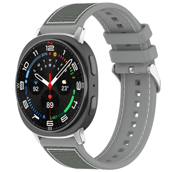 Kudottu nailonranneke Samsung Galaxy Watch8/Classic/Ultra2 -kelloon, harmaa Grey