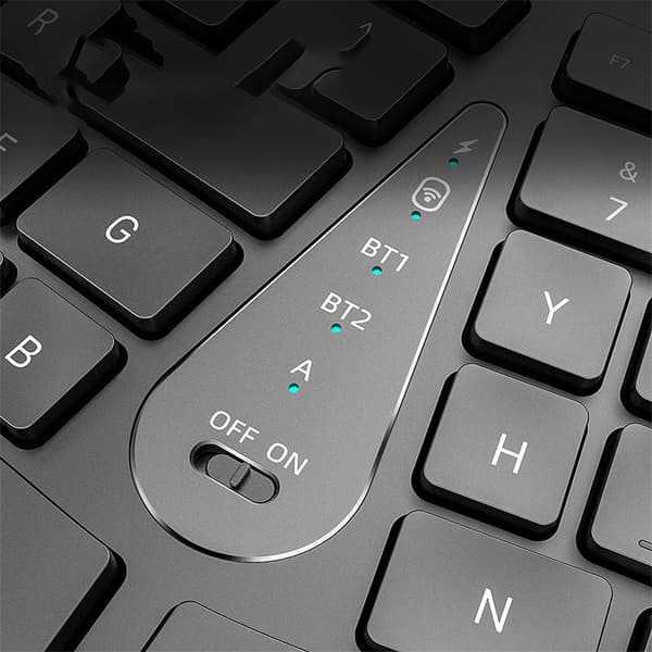 Ergonomiskt tangentbord Bluetooth 2.4G trådlöst uppladdningsbart - Tysta tangenter med handledsstöd