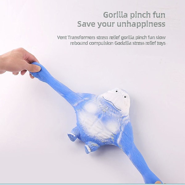 Mjuk Stretch Gorilla Figur Latex Gorilla Fidget Leksak, Super Stor Squishy Gorilla Elastisk Gorilla Apleksak