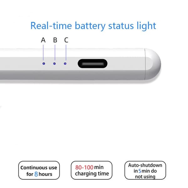 Kynä USB-C 2 varakärjellä, valkoinen