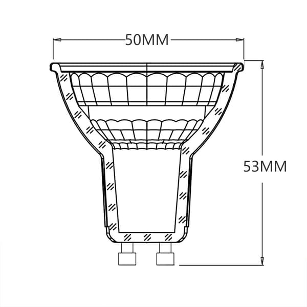Basic GU10 LED-lampor för spotlights, 5,5W (motsvarande 60W), klar glödtråd, varmvitt ljus, ej dimbar - 10-pack