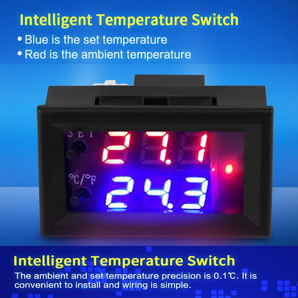 12V DC Termostatstyrenhet Allround Digital Temperaturregulator Termostat med Sensor Digital Display Mikrodator