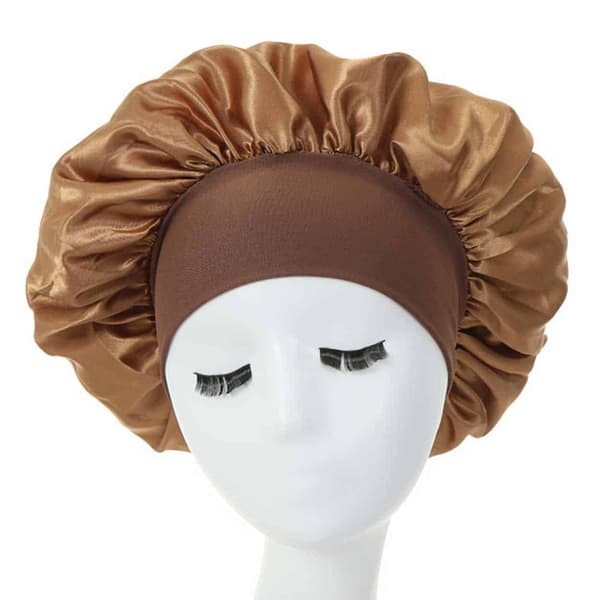 Sovehætte Satin Bonnet Sovehætte Guldbrun One Size brun brown
