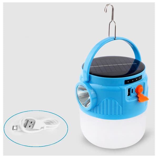 6000MAH Solar LED Campinglykt, USB Oppladbar Lanterne, Bærbar Vanntett Campinglykt, 3 Lysmoduser