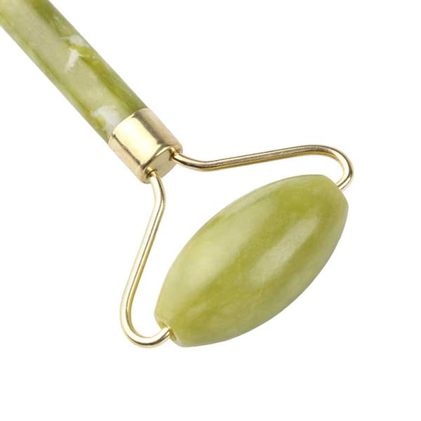 Naturlig Jade Roller Gua Sha Ansiktsverktyg Mineralsten Grön green