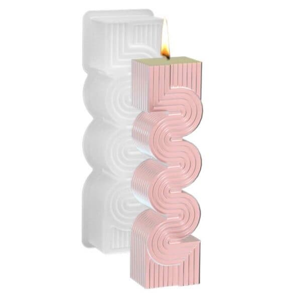 Silikon Stearinlysform DIY Buet Stearinlys Hvit white
