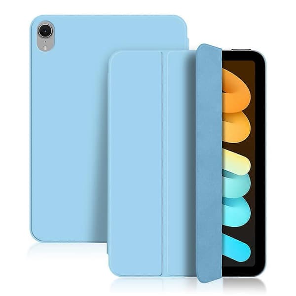 Etui for iPad mini (2024) Magnetisk Feste PU-Lær Tri-fold Stativ Støtsikkert Deksel - Babyblå