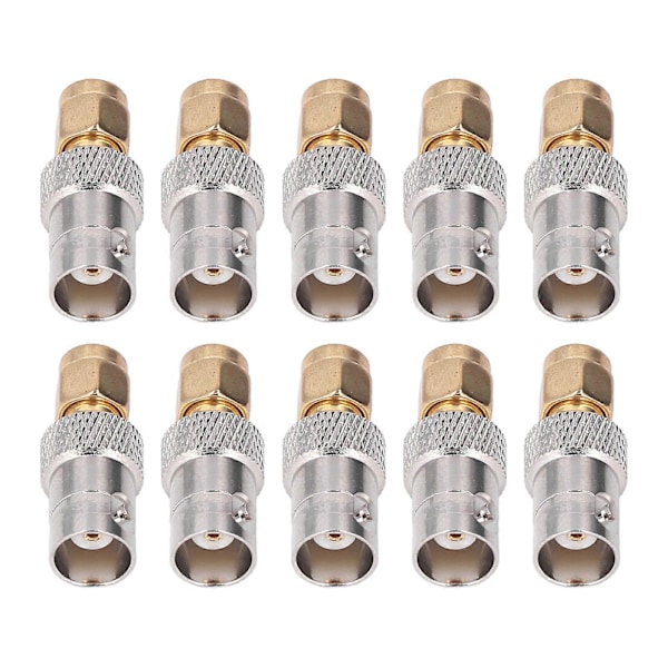 10 st RF Koaxialkabel Adapter BNC Hona till SMA Hane Koax Linjekontakt Set Kit